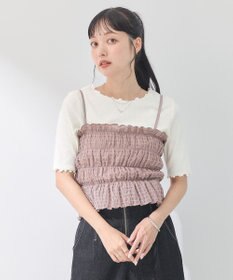 earth music&ecology スパンコールシャーリングビスチェ