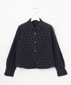 自由区 シアージオメトリックジャカードクロップド丈 ブラウス