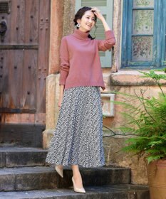 Tiaclasse 【洗える】もっちり柔らかいリブタートルプルオーバーニット