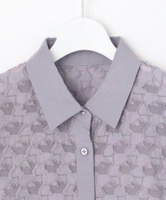 自由区 シアージオメトリックジャカードクロップド丈 ブラウス