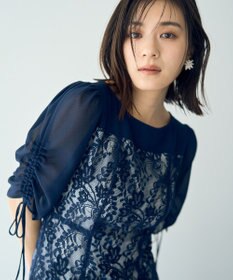 YECCA VECCA レース切替フレアドレス