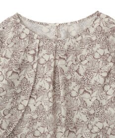 YECCA VECCA ラインフルーツ柄ラッフルブラウス