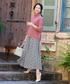 Tiaclasse 【洗える】もっちり柔らかいリブタートルプルオーバーニット