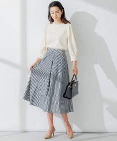 組曲 【洗える】バイカラージョーゼットバックリボン ブラウス