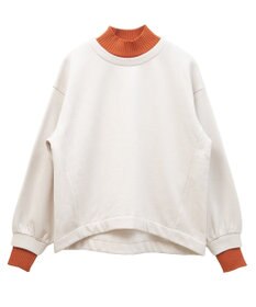 Green Parks 配色リブニットドッキング裏起毛プルオーバ