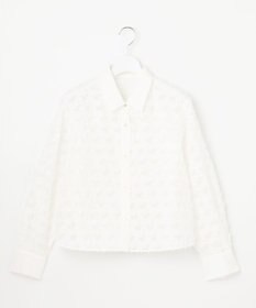 自由区 シアージオメトリックジャカードクロップド丈 ブラウス