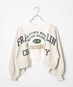 WEGO リメイク風切り替えショートスウェット