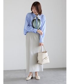 Te chichi 【雑誌掲載アイテム】ダブルクロスイージーナロースカート