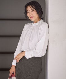 ANY 【手洗い可能/抗菌防臭/UVカット/速乾】フリルモックブラウス