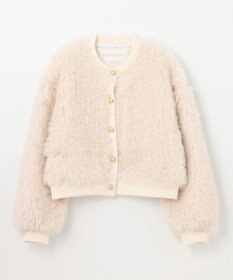 GRACE CONTINENTAL フェイクファーニットカーディガン