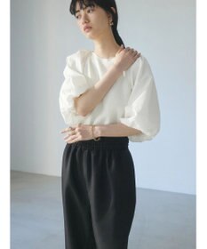 Green Parks armonia．袖布帛ニットプルオーバー