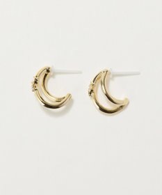 Phoebe 〈アレルギー対応〉シャイニーダブルフープセラミックピアス　ゴールド