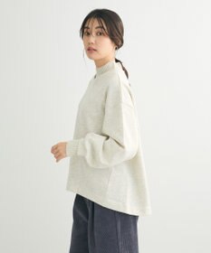 Green Parks 配色リブニットドッキング裏起毛プルオーバ