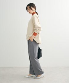 Green Parks 配色リブニットドッキング裏起毛プルオーバ