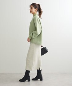 Green Parks 配色リブニットドッキング裏起毛プルオーバ