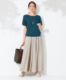 ANY 【接触冷感・UVケア】清涼リネン ガウチョパンツ