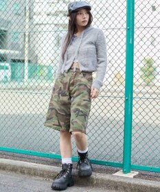 WEGO 【25秋冬新作】シャギーニットジップパーカー