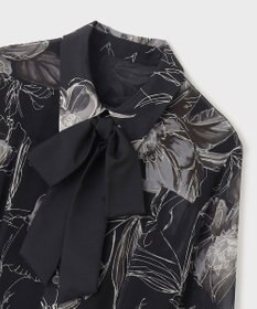 GRACE CONTINENTAL リボン付ロゴフラワープリントワンピース