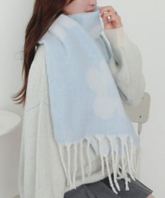 WEGO 【マフラー/ユニセックス着用】ワイドフリンジストール