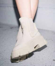 STEVE MADDEN TOWNSHIP 厚底サイドゴアムートンブーツ