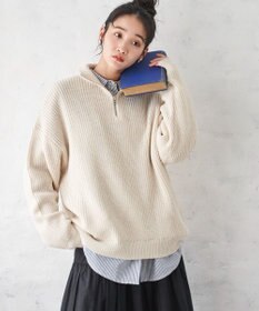 WEGO オーバーフィットハーフジッププルオーバー