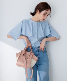 組曲 S 【洗える】ブラウスライクジャージーポンチョライク カットソー