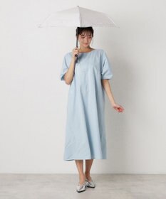 MOONBAT 【遮光率100％/遮熱/UV】LANVIN en Bleu (ランバン オン ブルー)晴雨兼用日傘 ピコレース シルバーラメ刺繍 折りたたみ傘 簡単開閉