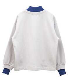 Green Parks 配色リブニットドッキング裏起毛プルオーバ