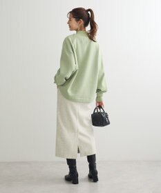 Green Parks 配色リブニットドッキング裏起毛プルオーバ