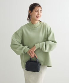 Green Parks 配色リブニットドッキング裏起毛プルオーバ