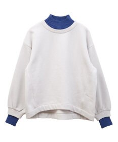 Green Parks 配色リブニットドッキング裏起毛プルオーバ