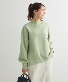 Green Parks 配色リブニットドッキング裏起毛プルオーバ