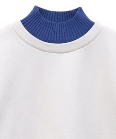 Green Parks 配色リブニットドッキング裏起毛プルオーバ