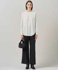 ICB L 【マシンウォッシャブル可】ライトトリコット バックスリット入り長袖プルオーバー