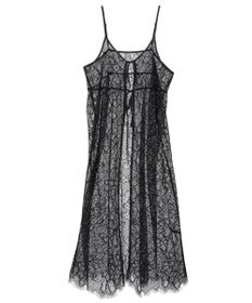 YECCA VECCA リーフ柄レースキャミワンピース