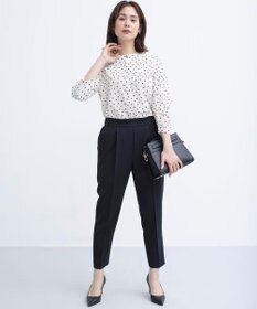 組曲 ドットジョーゼットプリント ブラウス