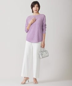 ICB 【洗える】 ペーパーブレンドシャインニット プルオーバー