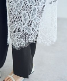 YECCA VECCA リーフ柄レースキャミワンピース