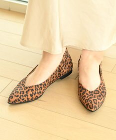 nouvelleRobe Oū 【本革・高反発】Pointed-plain ポインテッドトゥ Vカットレオパードパンプス