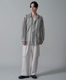 WEGO ストライプメッシュBIGシャツ（LS）