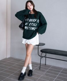 WEGO 【2025年秋冬新作】フラッフィーグラフィックニットBIGプルオーバー