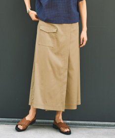 自由区 【カタログ掲載・接触冷感・UVカット・洗える】デニムライクボトムフレア スカート ベージュ