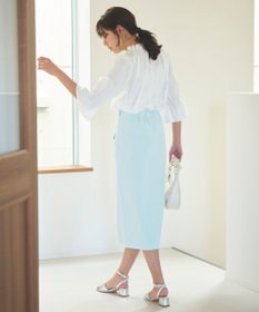 Feroux 【洗える】スタンドネックシャーリング ブラウス