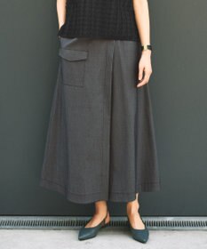 自由区 【カタログ掲載・接触冷感・UVカット・洗える】デニムライクボトムフレア スカート インディゴ