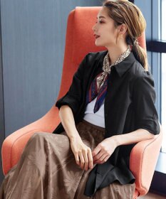 Tiaclasse 【洗える】フレアシャツチュニックブラウス