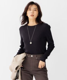 23区 L 【洗える】オーガニックコットンリブ クルーネック カットソー