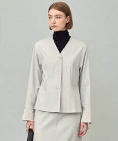 ICB 【CLASSY.掲載・裏起毛】 ウォームサテン カーディガンブラウス