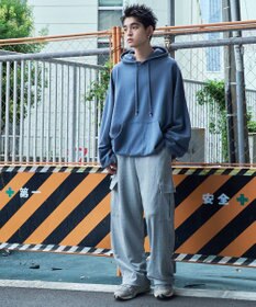 WEGO 【ウエストゴム/MLサイズ展開】ワイドカーゴスウェットパンツ