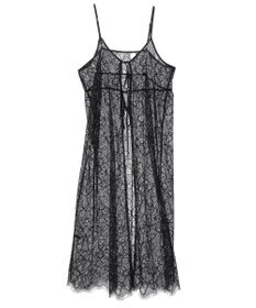 YECCA VECCA リーフ柄レースキャミワンピース