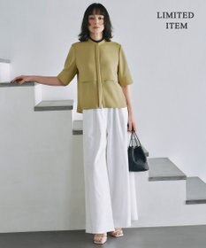 ICB L 【WEB限定・接触冷感・UVケア・吸水速乾・防シワ・洗える】 ドレープツイル クロップドシャツ